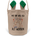 22Feels® Männer Frauen Osterkorb Liebe Paar Ehefrau Ehemann Freund Freundin Ostern mit Henkel Ostergeschenk Tragetasche Ostern Deko Osternest Körbchen Hasenohren (Beige/Grün)-Ostern Tragetasche-22Feels