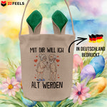 22Feels® Männer Frauen Osterkorb Liebe Paar Ehefrau Ehemann Freund Freundin Ostern mit Henkel Ostergeschenk Tragetasche Ostern Deko Osternest Körbchen Hasenohren (Beige/Grün)-Ostern Tragetasche-22Feels