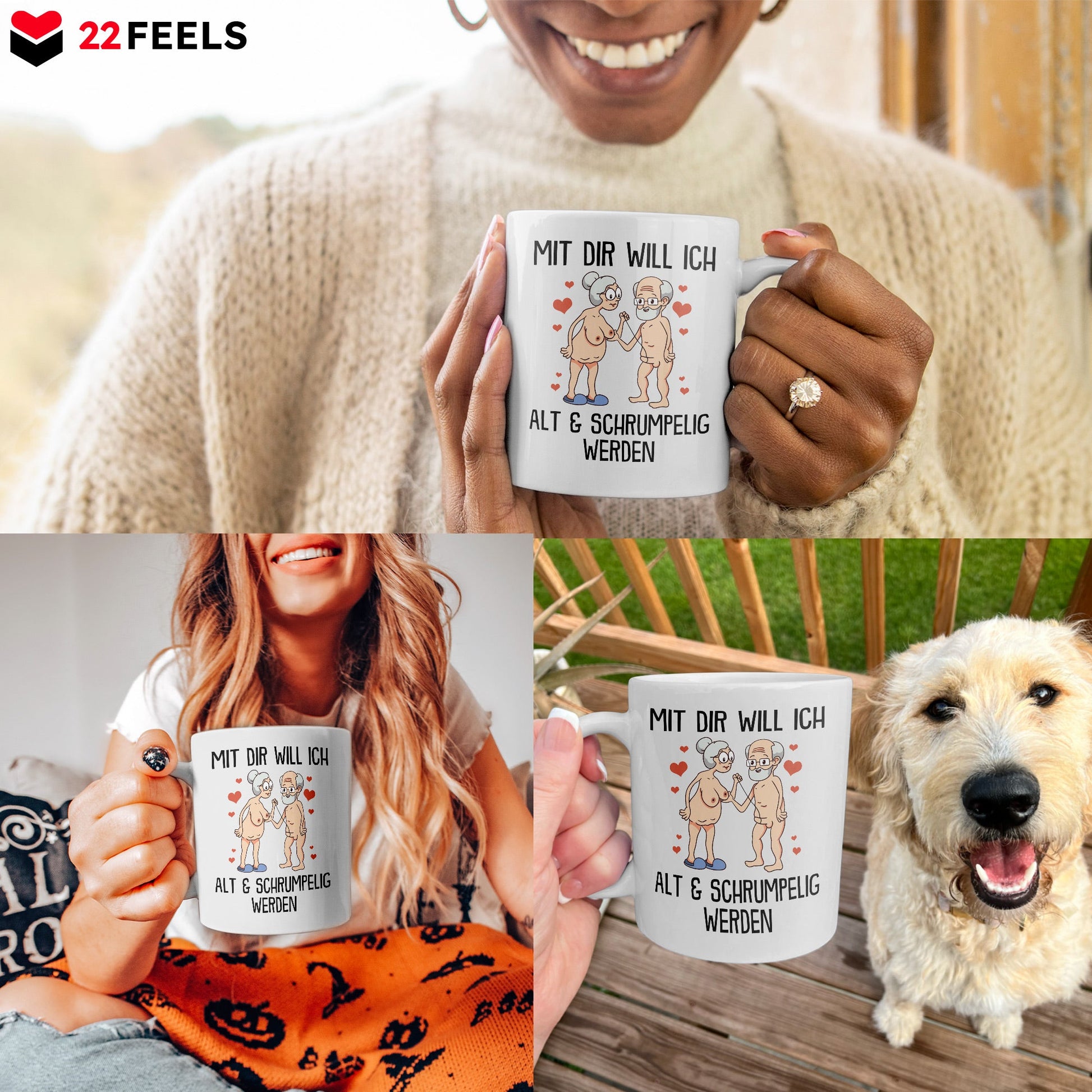 22Feels® Paar Geschenk zum Jahrestag, Hochzeitstag, Valentinstag etc. - Tasse mit Spruch (Weiss, 320ml)-Weisse Tasse 320ml-22Feels