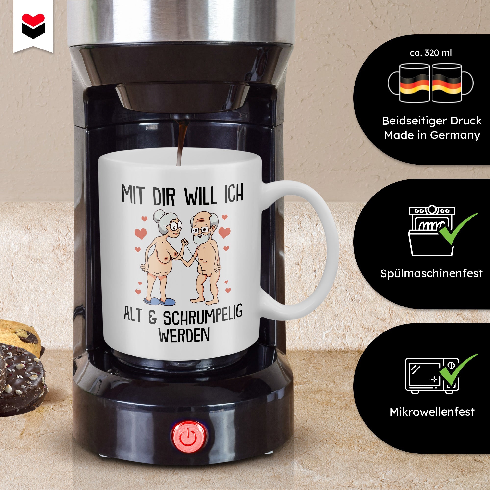 22Feels® Paar Geschenk zum Jahrestag, Hochzeitstag, Valentinstag etc. - Tasse mit Spruch (Weiss, 320ml)-Weisse Tasse 320ml-22Feels