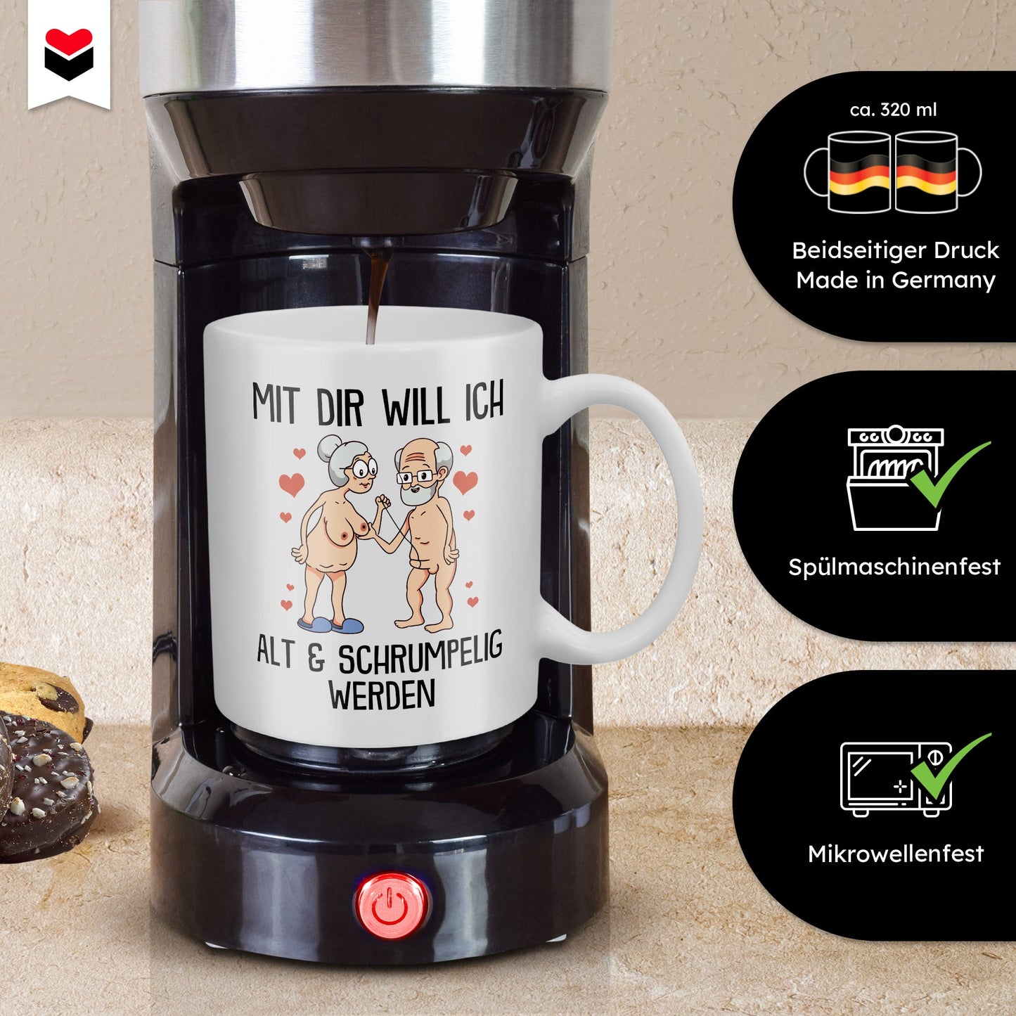 22Feels® Paar Geschenk zum Jahrestag, Hochzeitstag, Valentinstag etc. - Tasse mit Spruch (Weiss, 320ml)-Weisse Tasse 320ml-22Feels