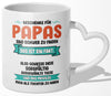 22Feels® Papa Geschenk von Tochter - Tasse mit Spruch: Schwer zu finden (Herzhenkel, Weiss, 320ml)-Tasse Weiss Herzhenkel 320ml-22Feels