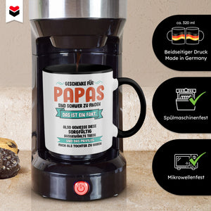22Feels® Papa Geschenk von Tochter - Tasse mit Spruch (Weiss-Schwarz, 320ml)-TwoTone Tasse Weiss-Schwarz 320ml-22Feels