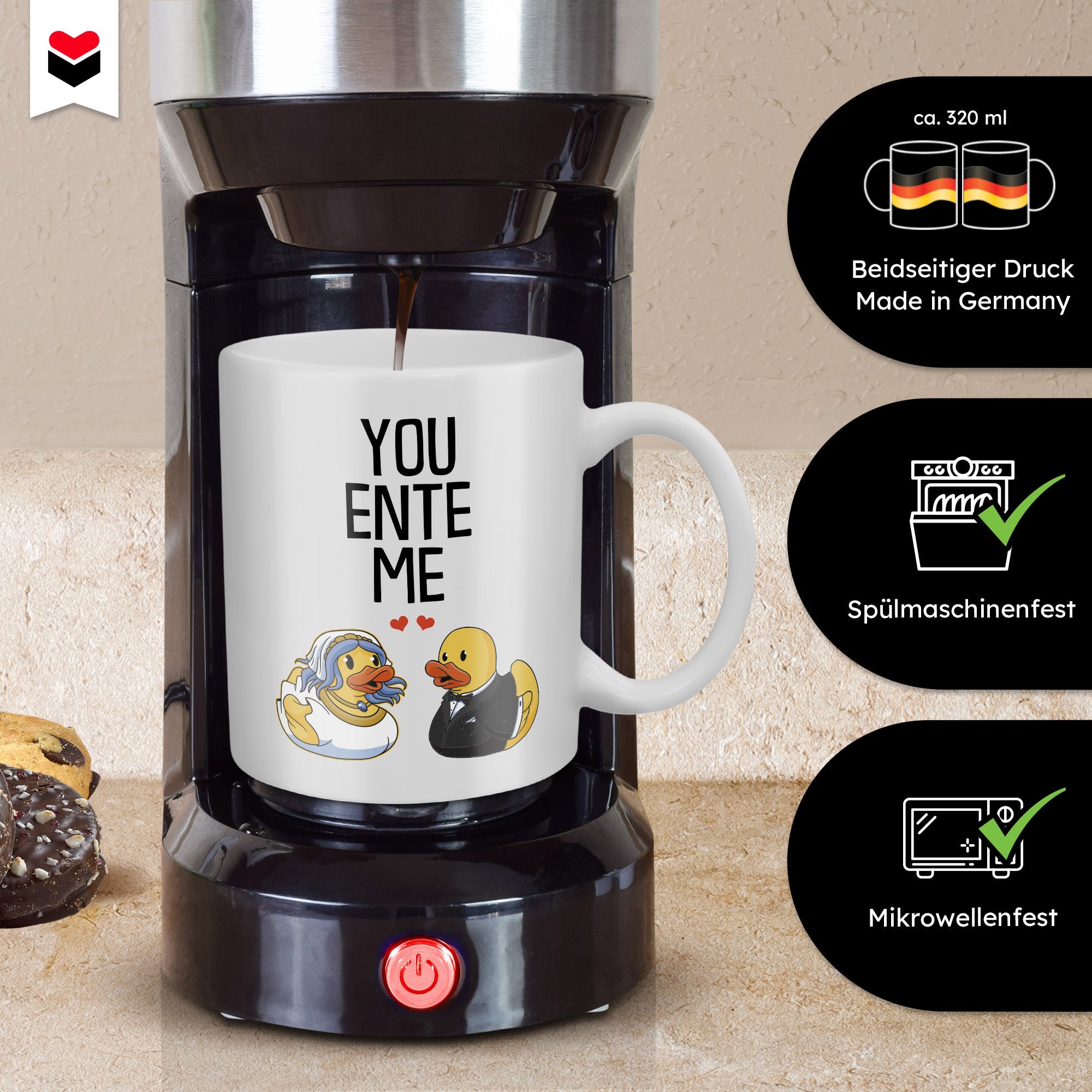 22Feels® Hochzeitsgeschenk - Paar Tasse mit Spruch (Weiss, 320ml)-Weisse Tasse 320ml-22Feels