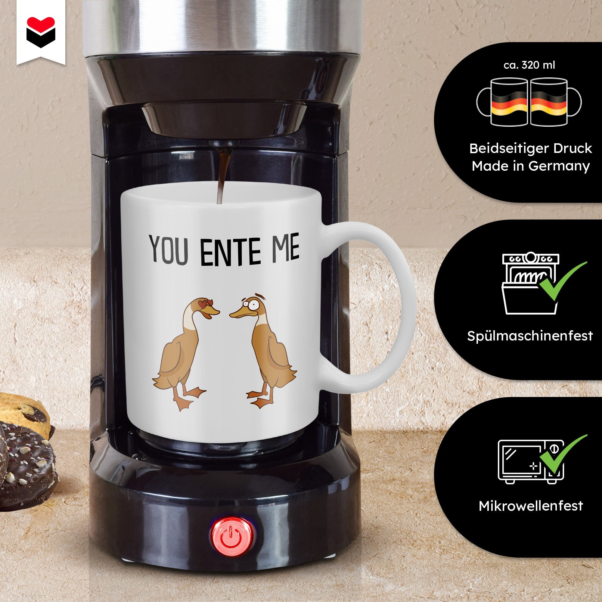 22Feels® Paar Geschenk zum Jahrestag, Hochzeitstag, Valentinstag etc. - Tasse mit Spruch (Weiss, 320ml)-Weisse Tasse 320ml-22Feels