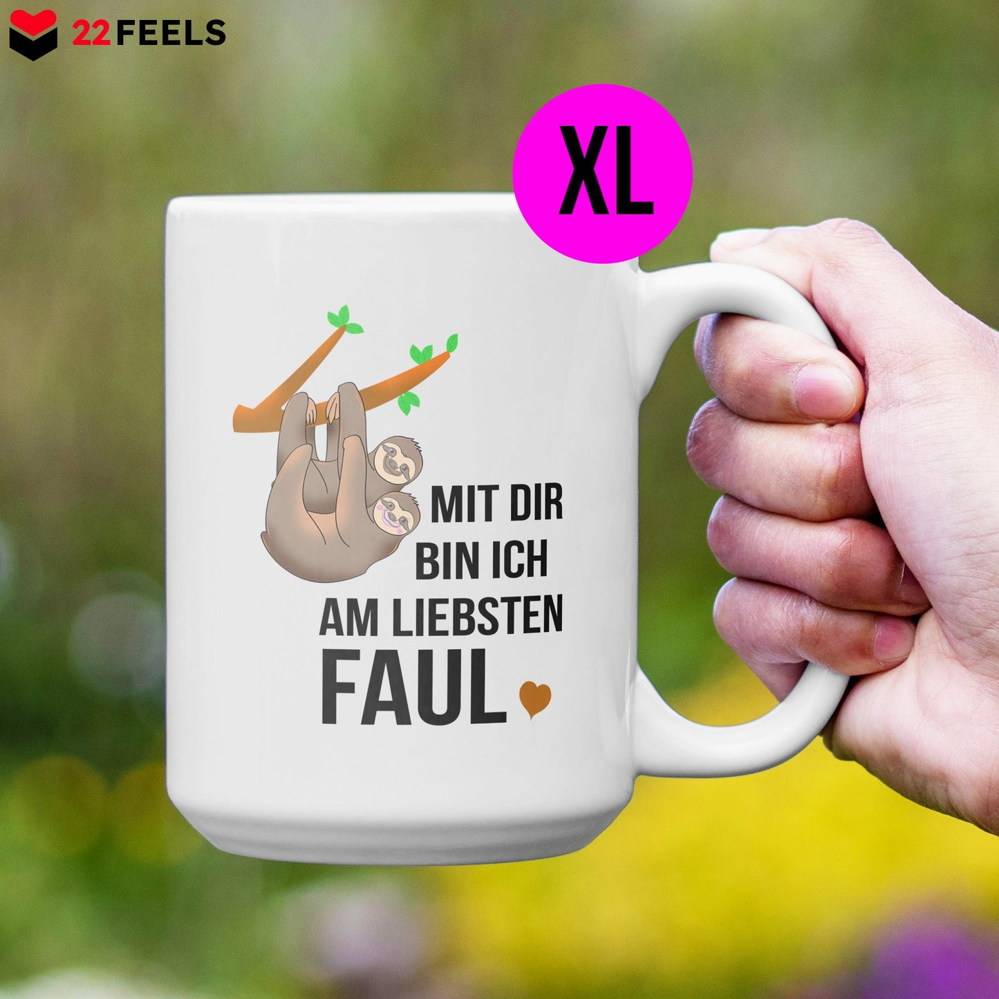 22Feels® Pärchen Geschenk zum Jahrestag, Hochzeitstag, Valentinstag etc. - XL Tasse mit Spruch (Weiss, 440ml)-Weisse XL Tasse 440ml-22Feels