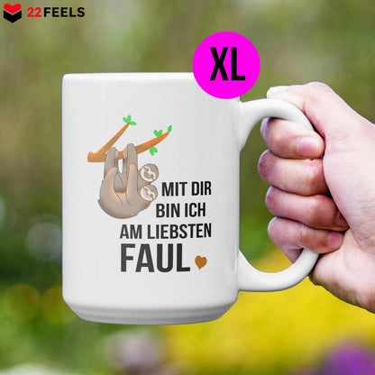 22Feels® Pärchen Geschenk zum Jahrestag, Hochzeitstag, Valentinstag etc. - XL Tasse mit Spruch (Weiss, 440ml)-Weisse XL Tasse 440ml-22Feels