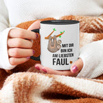 22Feels® Pärchen Geschenk zum Jahrestag, Hochzeitstag, Valentinstag etc. - Tasse mit Spruch (Weiss-Schwarz, 320ml)-TwoTone Tasse Weiss-Schwarz 320ml-22Feels