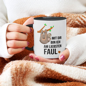 22Feels® Pärchen Geschenk zum Jahrestag, Hochzeitstag, Valentinstag etc. - Tasse mit Spruch (Weiss-Schwarz, 320ml)-TwoTone Tasse Weiss-Schwarz 320ml-22Feels