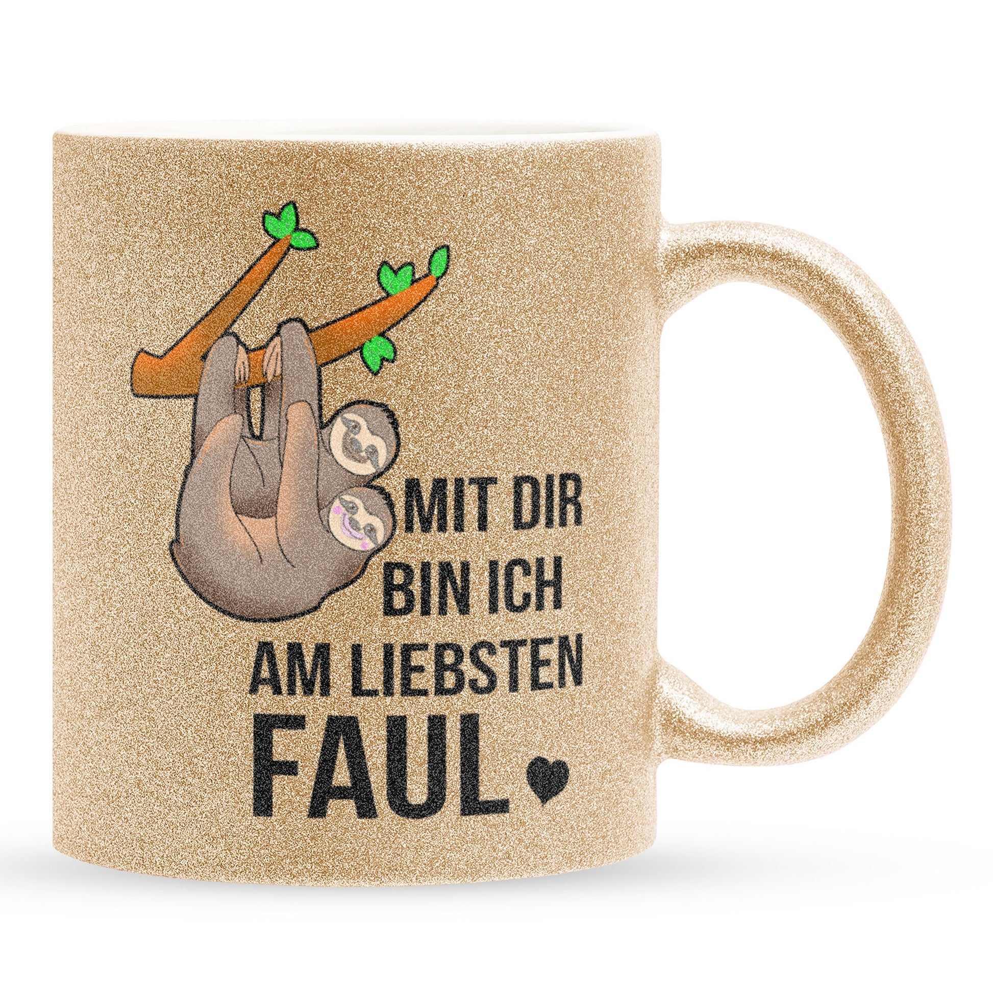 22Feels® Pärchen Geschenk zum Jahrestag, Hochzeitstag, Valentinstag etc. - Glitzertasse mit Spruch (Gold, 320ml)-Glitzertasse Gold 320ml-22Feels
