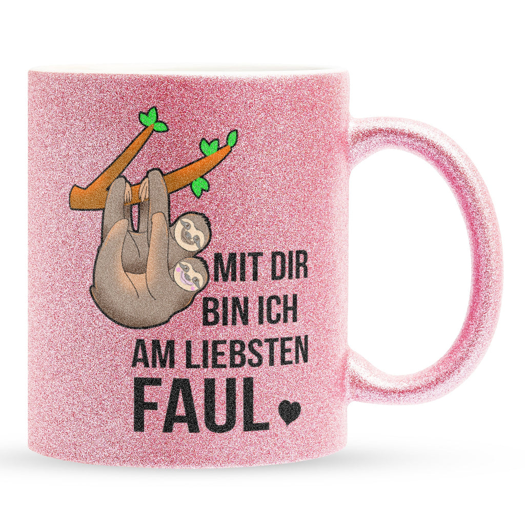 22Feels® Pärchen Geschenk zum Jahrestag, Hochzeitstag, Valentinstag etc. - Glitzertasse mit Spruch (Pink, 320ml)-Glitzertasse Pink 320ml-22Feels