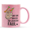 22Feels® Pärchen Geschenk zum Jahrestag, Hochzeitstag, Valentinstag etc. - Glitzertasse mit Spruch (Pink, 320ml)-Glitzertasse Pink 320ml-22Feels