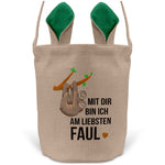 22Feels® Männer Frauen Osterkorb Ehefrau Ehemann Freund Freundin Ostern mit Henkel Ostergeschenk Tragetasche Ostern Deko Osternest Körbchen Hasenohren (Beige/Grün)-Ostern Tragetasche-22Feels