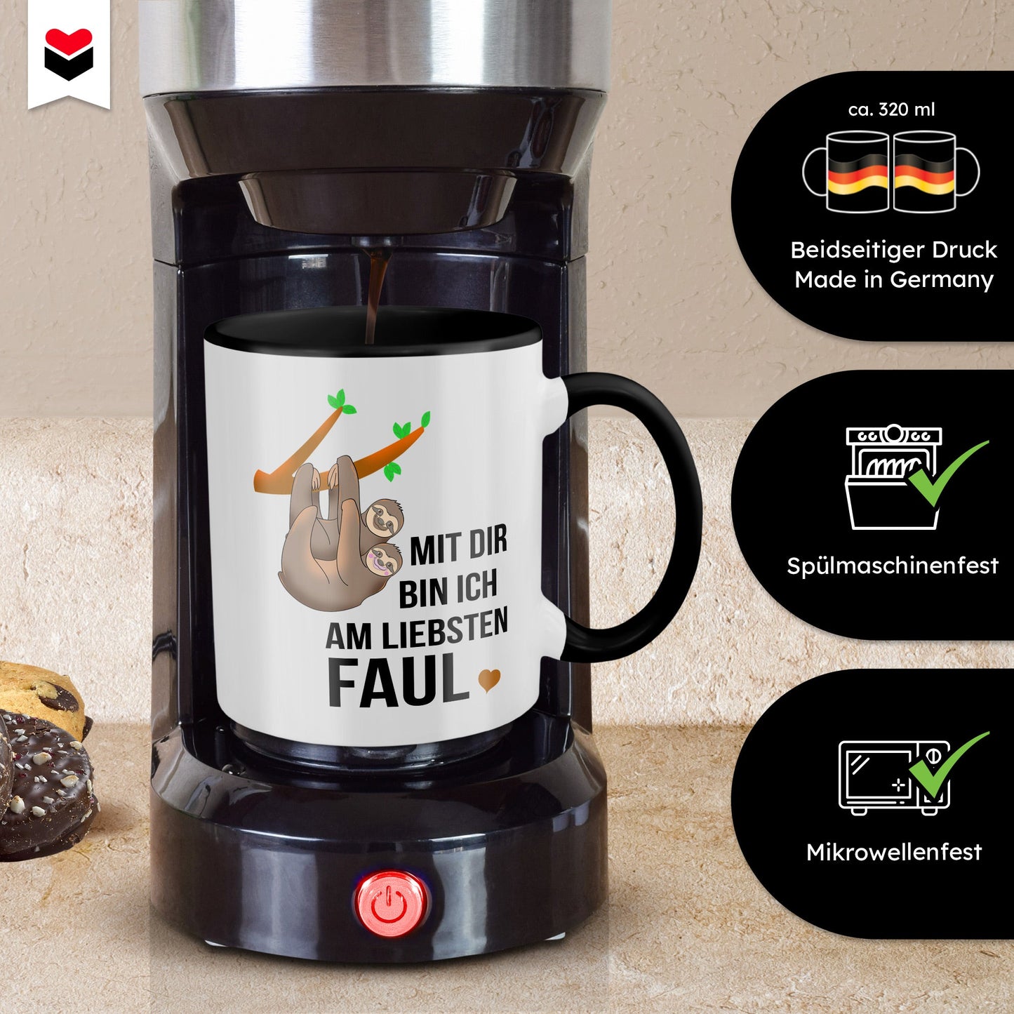 22Feels® Pärchen Geschenk zum Jahrestag, Hochzeitstag, Valentinstag etc. - Tasse mit Spruch (Weiss-Schwarz, 320ml)-TwoTone Tasse Weiss-Schwarz 320ml-22Feels