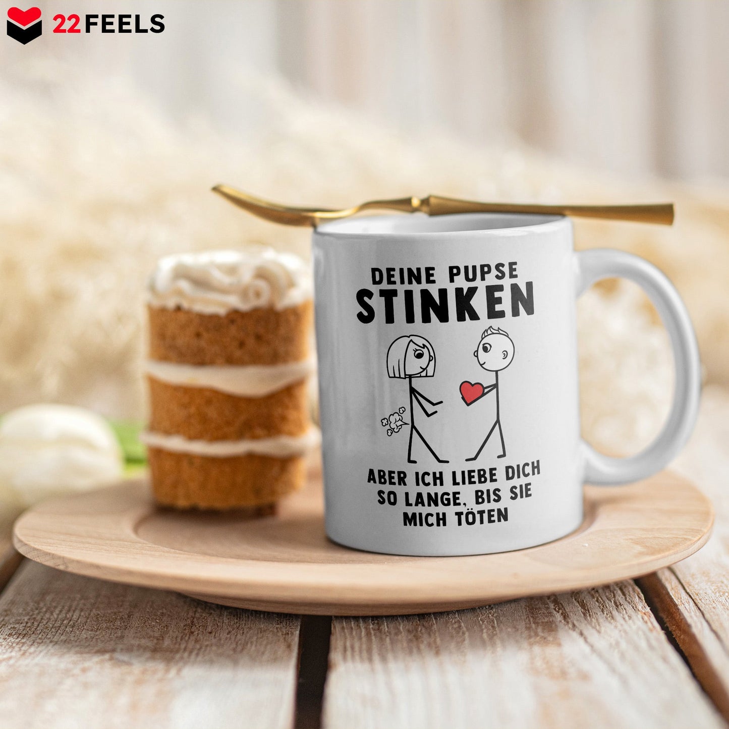22Feels® Frauen Geschenk zum Jahrestag, Hochzeitstag, Valentinstag etc. - Tasse mit Spruch (Weiss, 320ml)-Weisse Tasse 320ml-22Feels