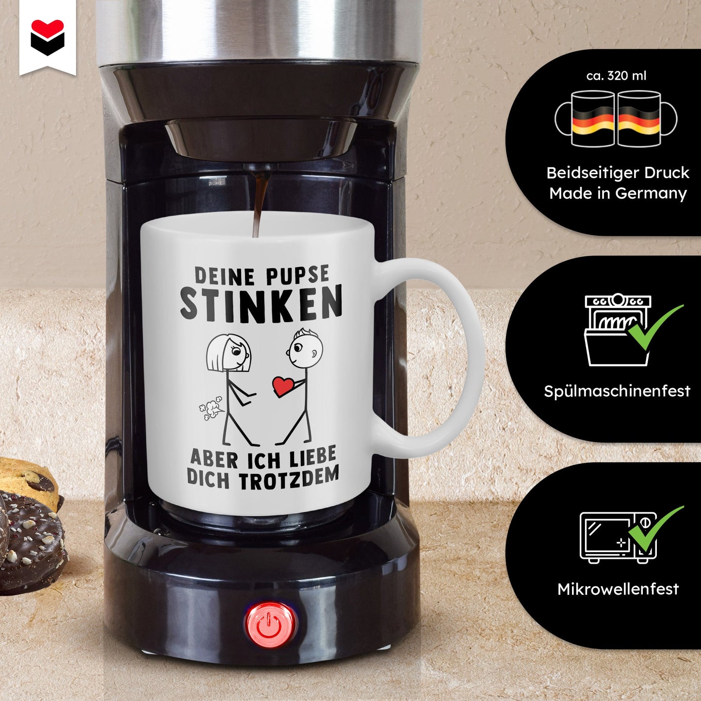 22Feels® Frauen Geschenk zum Jahrestag, Hochzeitstag, Valentinstag etc. - Tasse mit Spruch (Weiss, 320ml)-Weisse Tasse 320ml-22Feels