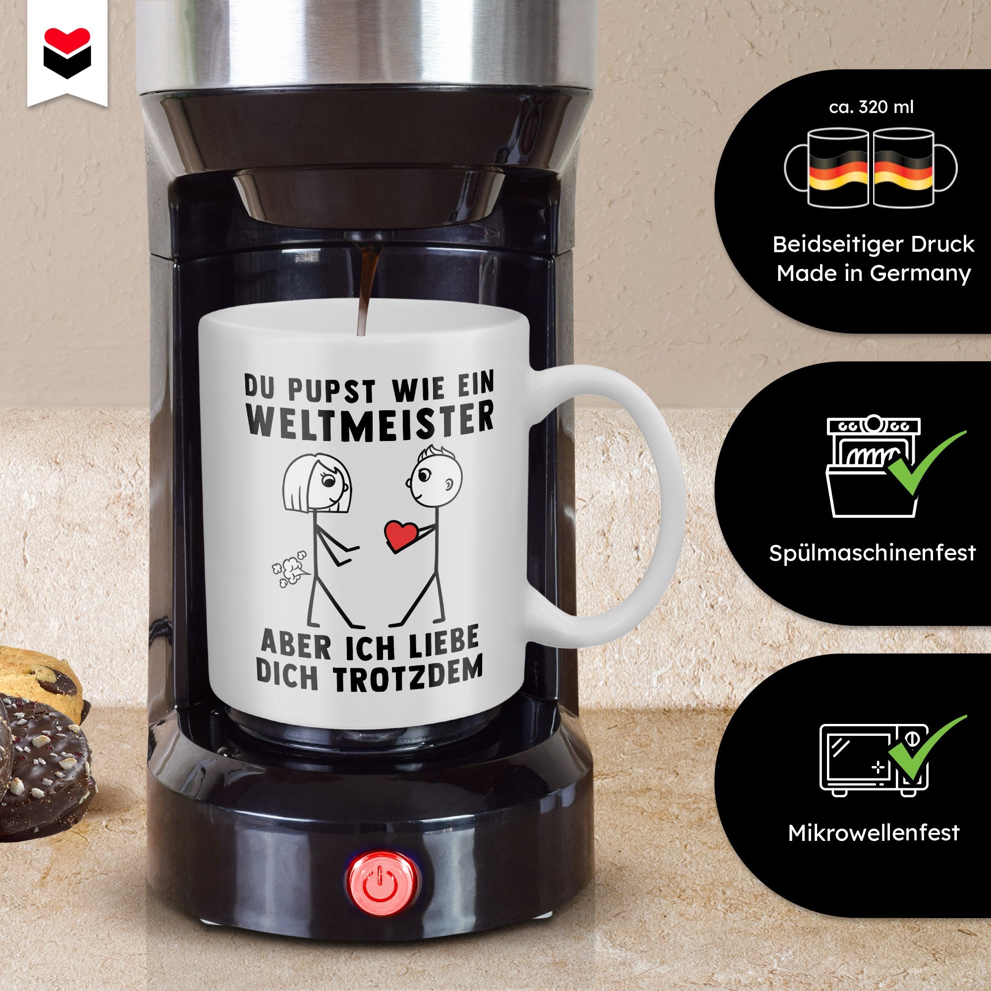 22Feels® Frauen Geschenk zum Jahrestag, Hochzeitstag, Valentinstag etc. - Tasse mit Spruch (Weiss, 320ml)-Weisse Tasse 320ml-22Feels