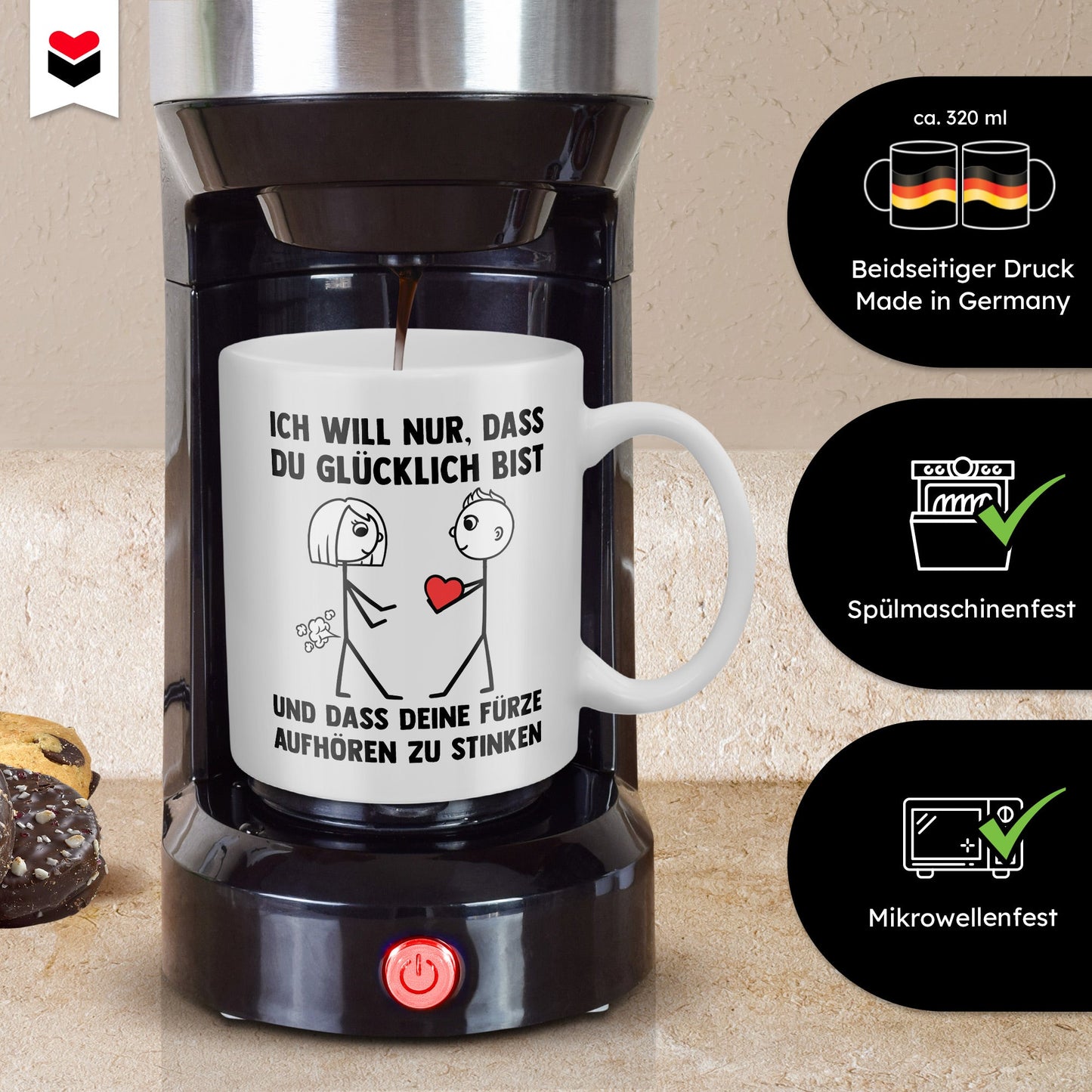 22Feels® Frauen Geschenk zum Jahrestag, Hochzeitstag, Valentinstag etc. - Tasse mit Spruch (Weiss, 320ml)-Weisse Tasse 320ml-22Feels