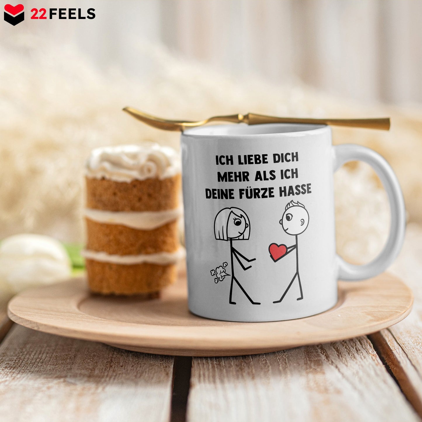 22Feels® Frauen Geschenk zum Jahrestag, Hochzeitstag, Valentinstag etc. - Tasse mit Spruch (Weiss, 320ml)-Weisse Tasse 320ml-22Feels