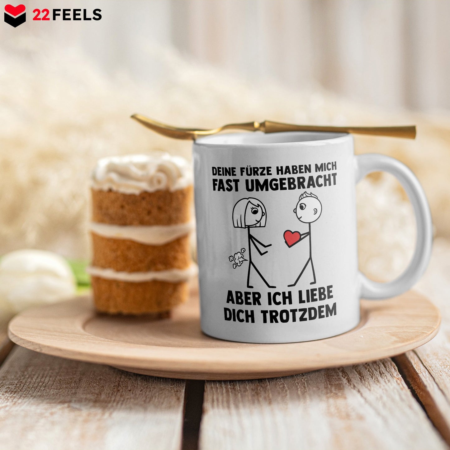22Feels® Frauen Geschenk zum Jahrestag, Hochzeitstag, Valentinstag etc. - Tasse mit Spruch (Weiss, 320ml)-Weisse Tasse 320ml-22Feels