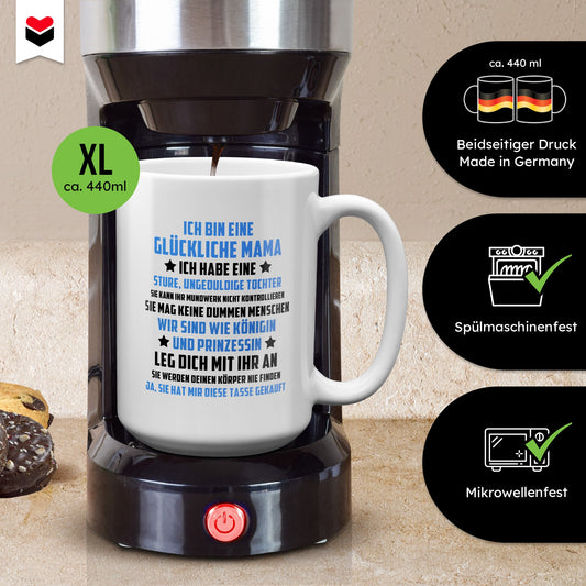 22Feels® Mama Geschenk von Tochter - XL Tasse mit Spruch (Weiss, 440ml)-Weisse XL Tasse 440ml-22Feels
