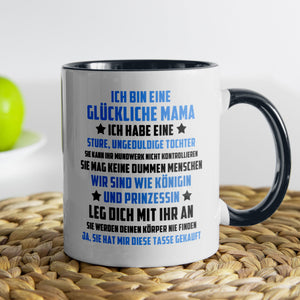 22Feels® Mama Geschenk von Tochter - Tasse mit Spruch (Weiss-Schwarz, 320ml)-TwoTone Tasse Weiss-Schwarz 320ml-22Feels