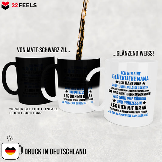 22Feels® Mama Geschenk von Tochter - Zaubertasse mit Spruch (Matt-Schwarz und Weiss, 320ml)-Farbwechsel Tasse Matt 320ml-22Feels