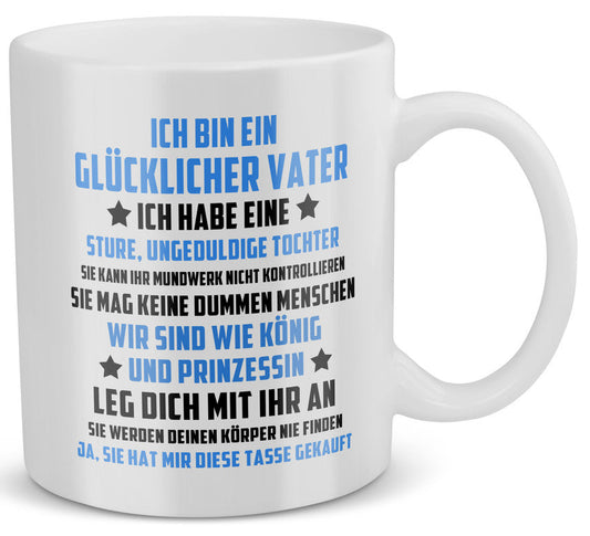 22Feels® Geschenk für Papa von Tochter - Spruch: Leg Dich Mit Dir An (Weiss, 320ml)-Weisse Tasse 320ml-22Feels