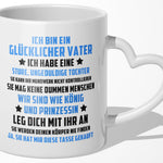 22Feels® Papa Geschenk von Tochter - Tasse mit Spruch: Sture Prinzessin (Herzhenkel, Weiss, 320ml)-Tasse Weiss Herzhenkel 320ml-22Feels