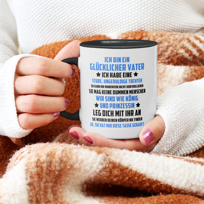 22Feels® Papa Geschenk von Tochter - Tasse mit Spruch (Weiss-Schwarz, 320ml)-TwoTone Tasse Weiss-Schwarz 320ml-22Feels