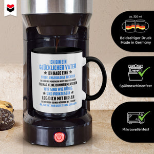 22Feels® Papa Geschenk von Tochter - Tasse mit Spruch (Weiss-Schwarz, 320ml)-TwoTone Tasse Weiss-Schwarz 320ml-22Feels