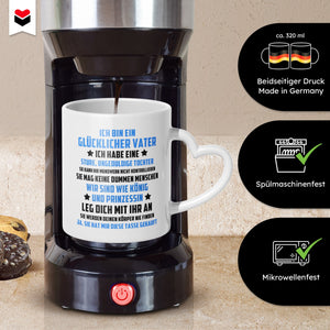 22Feels® Papa Geschenk von Tochter - Tasse mit Spruch: Sture Prinzessin (Herzhenkel, Weiss, 320ml)-Tasse Weiss Herzhenkel 320ml-22Feels