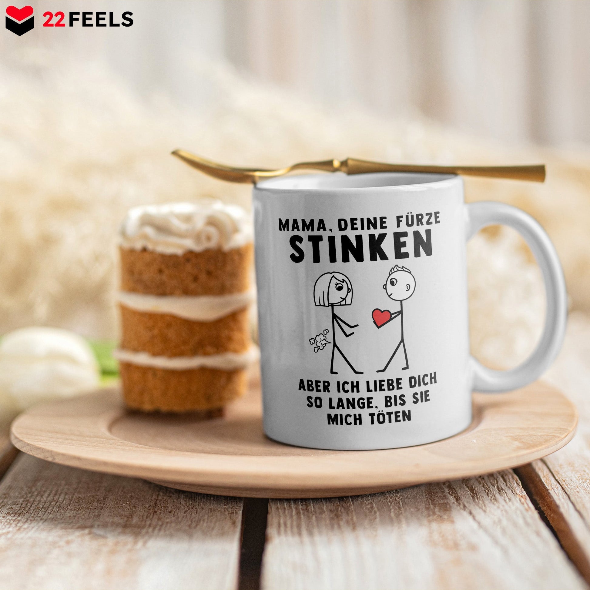 22Feels® Geschenk für Mama von Sohn - Tasse mit Spruch (Weiss, 320ml)-Weisse Tasse 320ml-22Feels