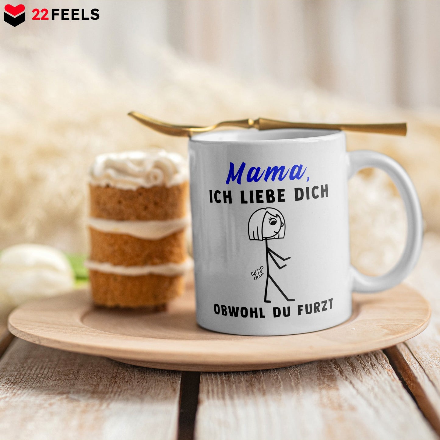 22Feels® Geschenk für Mamas - Tasse mit Spruch (Weiss, 320ml)-Weisse Tasse 320ml-22Feels