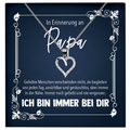 22Feels® In Erinnerung an Papa Kondolenzgeschenk - Echt Silber 925/000 Schmuckset: Herz Halskette mit Botschaftskarte-Schmuck mit Botschaftskarte - Herz21-22Feels