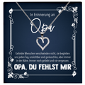 22Feels® In Erinnerung an Opa Kondolenzgeschenk - Echt Silber 925/000 Schmuckset: Herz Halskette mit Botschaftskarte-Schmuck mit Botschaftskarte - Herz21-22Feels