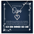 22Feels® In Erinnerung an Opa Kondolenzgeschenk - Echt Silber 925/000 Schmuckset: Herz Halskette mit Botschaftskarte-Schmuck mit Botschaftskarte - Herz21-22Feels