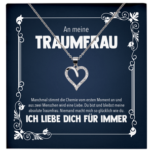 22Feels® Schatz Romantisches Geschenk für Frauen zum Jahrestag, Valentinstag, Hochzeitstag und co. - Echt Silber 925/000 Schmuckset: Herz Halskette mit Botschaftskarte-Schmuck mit Botschaftskarte - Herz21-22Feels