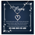 22Feels® Liebe Mama Geschenk zum Muttertag, Geburtstag und co. - Echt Silber 925/000 Schmuckset: Herz Halskette mit Botschaftskarte-Schmuck mit Botschaftskarte - Herz21-22Feels
