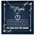 22Feels® Liebe Mama Geschenk zum Muttertag, Geburtstag und co. - Echt Silber 925/000 Schmuckset: Herz Halskette mit Botschaftskarte-Schmuck mit Botschaftskarte - Herz21-22Feels