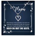 22Feels® Liebe Mama Geschenk zum Muttertag, Geburtstag und co. - Echt Silber 925/000 Schmuckset: Herz Halskette mit Botschaftskarte-Schmuck mit Botschaftskarte - Herz21-22Feels