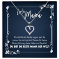 22Feels® Liebe Mama Geschenk zum Muttertag, Geburtstag und co. - Echt Silber 925/000 Schmuckset: Herz Halskette mit Botschaftskarte-Schmuck mit Botschaftskarte - Herz21-22Feels