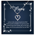 22Feels® Liebe Mama Geschenk zum Muttertag, Geburtstag und co. - Echt Silber 925/000 Schmuckset: Herz Halskette mit Botschaftskarte-Schmuck mit Botschaftskarte - Herz21-22Feels