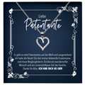 22Feels® Patentante Geschenk - Echt Silber 925/000 Schmuckset: Herz Halskette mit Botschaftskarte-Schmuck mit Botschaftskarte - Herz21-22Feels