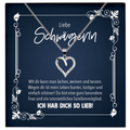 22Feels® Schwägerin Geschenk - Echt Silber 925/000 Schmuckset: Herz Halskette mit Botschaftskarte-Schmuck mit Botschaftskarte - Herz21-22Feels