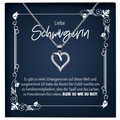 22Feels® Schwägerin Geschenk - Echt Silber 925/000 Schmuckset: Herz Halskette mit Botschaftskarte-Schmuck mit Botschaftskarte - Herz21-22Feels