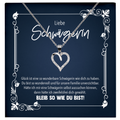 22Feels® Schwägerin Geschenk - Echt Silber 925/000 Schmuckset: Herz Halskette mit Botschaftskarte-Schmuck mit Botschaftskarte - Herz21-22Feels