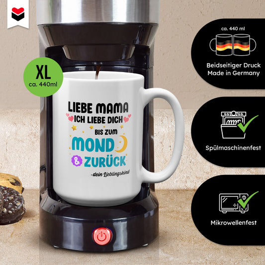 22Feels® Mama Geschenk - XL Tasse mit Spruch (Weiss, 440ml)-Weisse XL Tasse 440ml-22Feels
