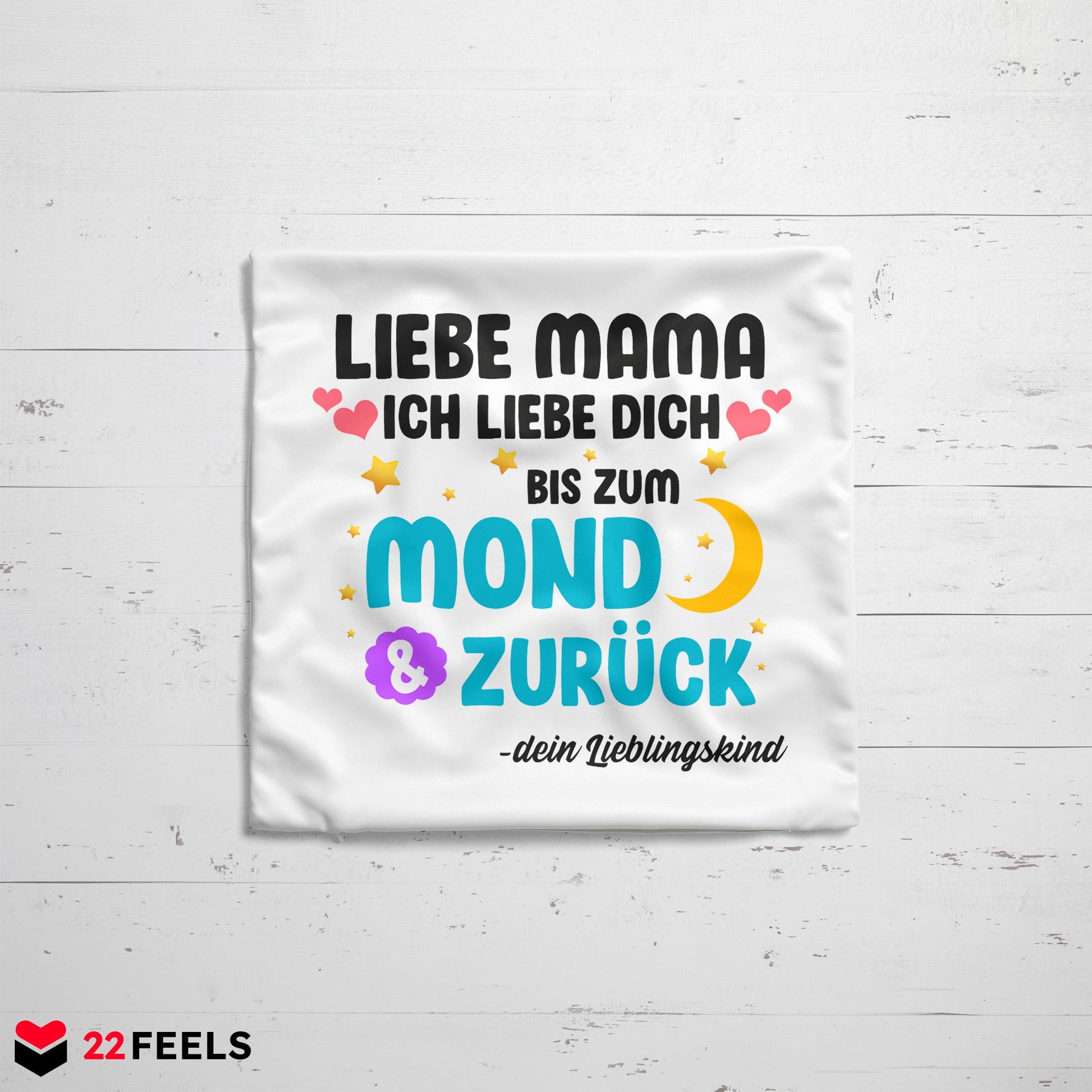 22Feels® Mama Geschenk - Kissen mit Spruch (Weiss 40x40cm)-Kissen Weiss 40x40-22Feels