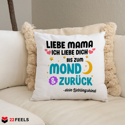 22Feels® Mama Geschenk - Kissen mit Spruch (Weiss 40x40cm)-Kissen Weiss 40x40-22Feels